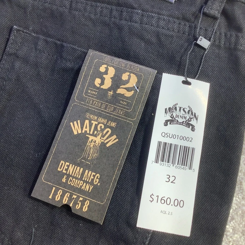 Watson Denim Jeans Black Embellished Cross Cloud Applique Mens Size 32 x‎ 30 NWT